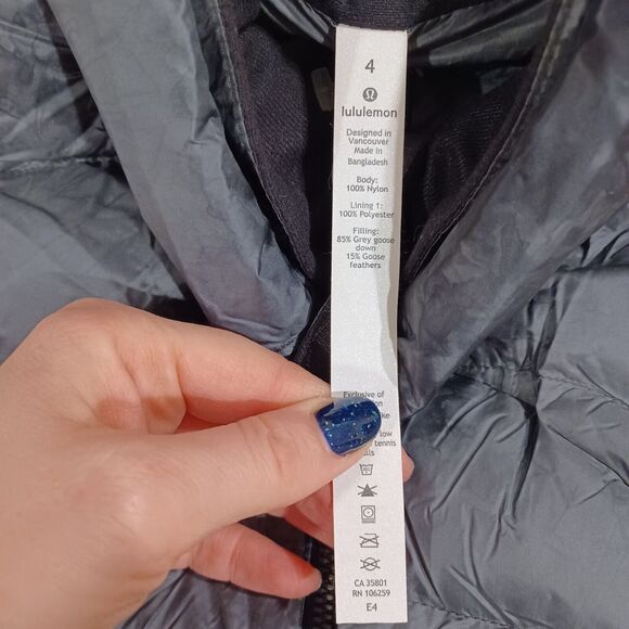 Lululemon Pack It Down Goose Down Vest Diamond Dye Melanite Black 4 No Hood - Picture 9 of 13